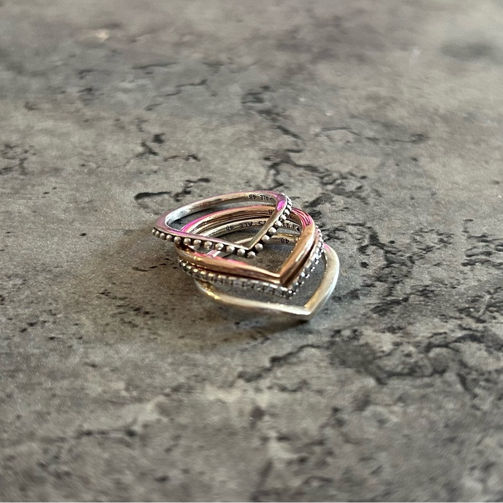Pandora Stacking Rings Set of Four in Size 5
